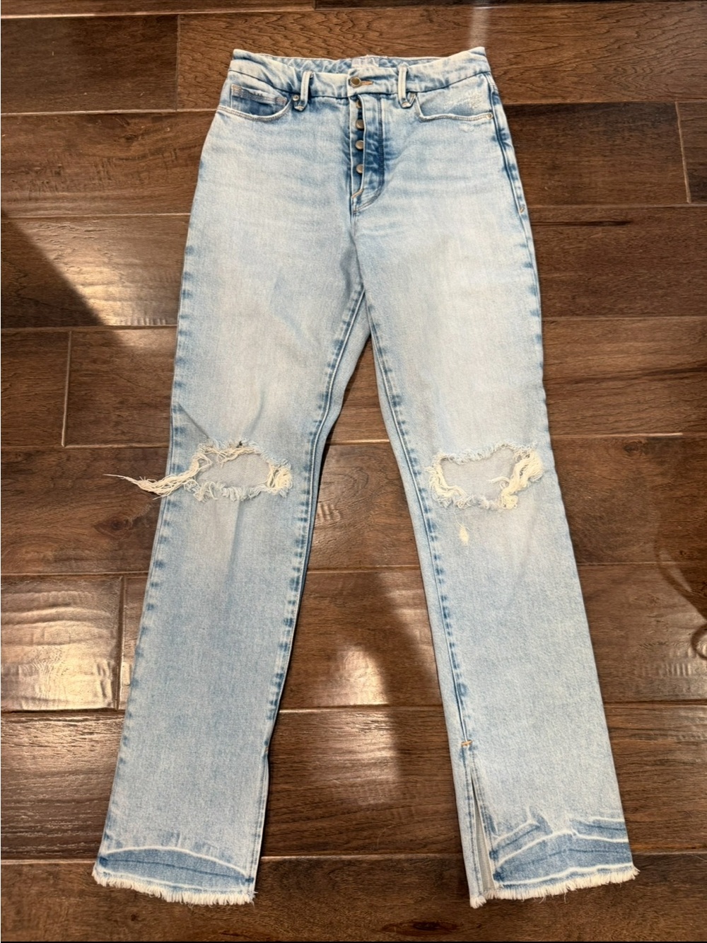 Good American Good ‘90s Distressed Jean-Light blue-Size 6